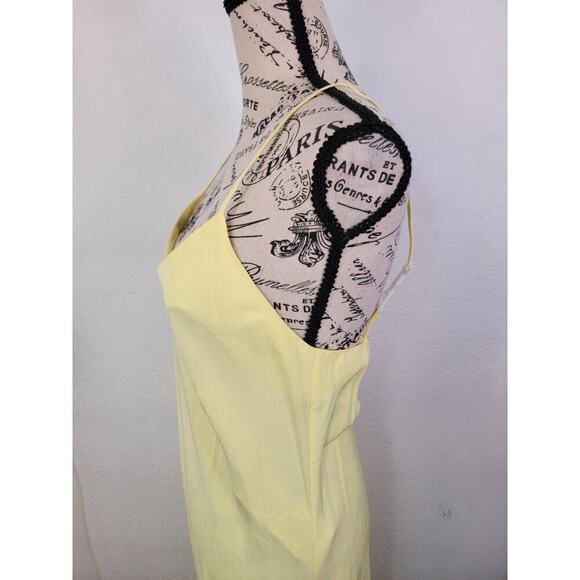 Bcbg Max Azria Iris Yellow Slip Maxi Dress Sz Small EU 40 V Neck Long Nwt - Picture 6 of 13